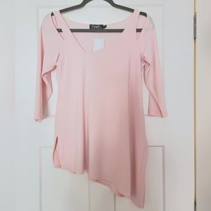 Sympli Asymmetrical Pink Top